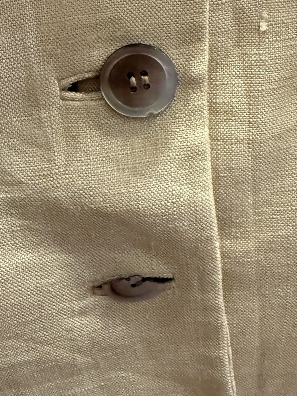 Vintage 1940s 1950s Mid-century Henry Rosenfeld Tailored Linen Blazer Beige